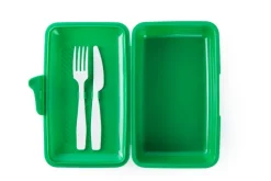 Contenitore portapranzo con posate, serpeverde, verde