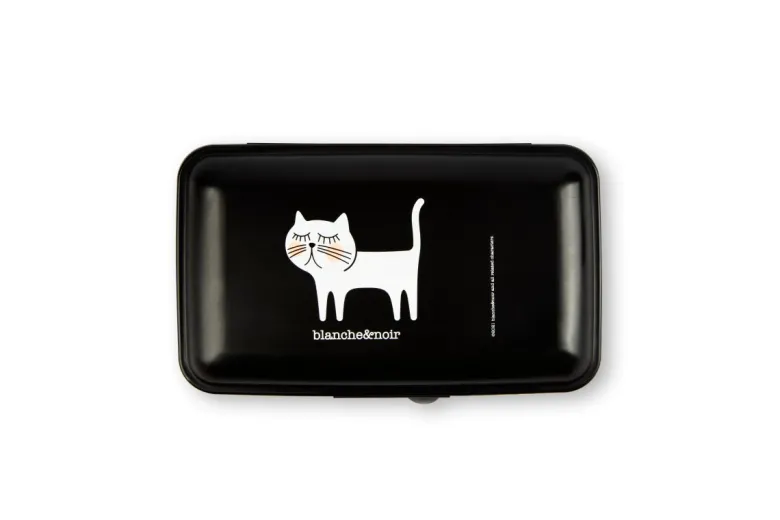 Contenitore portapranzo con posate, gattino, nero