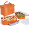 Contenitori portapranzo con borsa termica, arancione