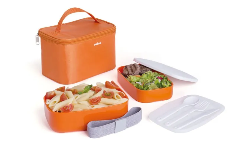 Contenitori portapranzo con borsa termica, arancione