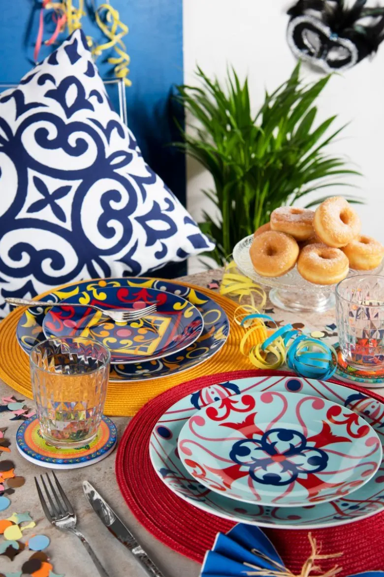 Cuscino decorativo, bianco/blu, 45x45 cm