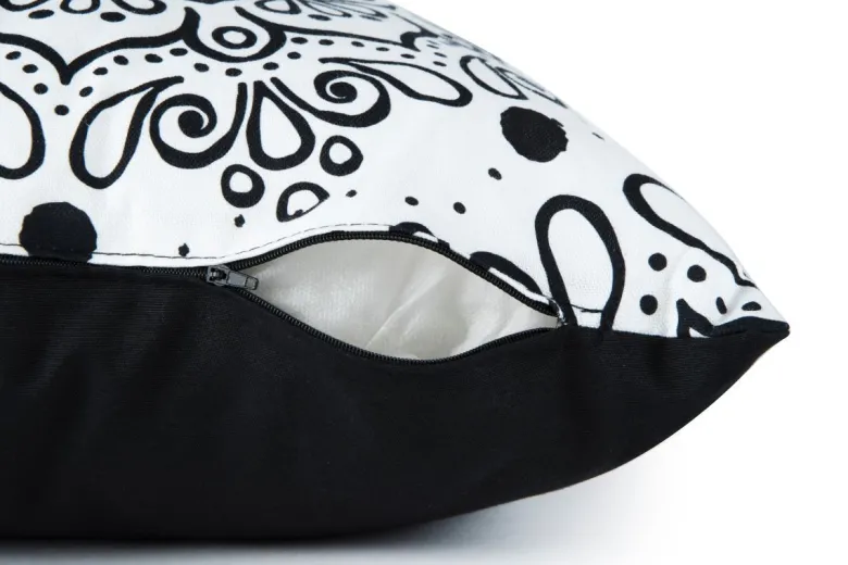 Cuscino decorativo, bianco/nero, 45x45 cm
