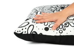 Cuscino decorativo, bianco/nero, 45x45 cm