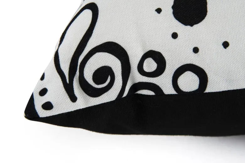 Cuscino decorativo, bianco/nero, 45x45 cm