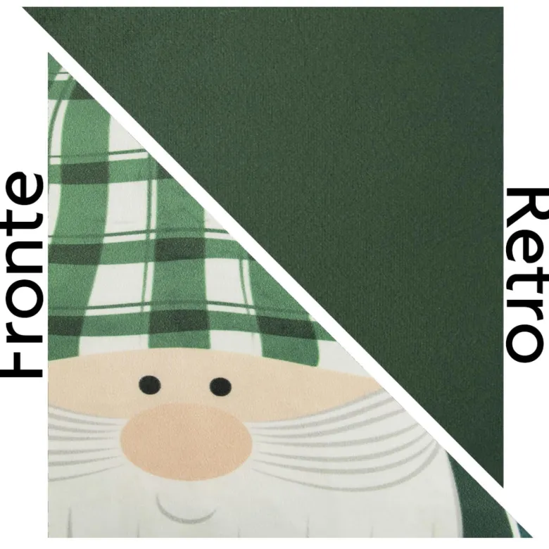 Cuscino decorativo, gnomo verde, natalizio, 45x45 cm