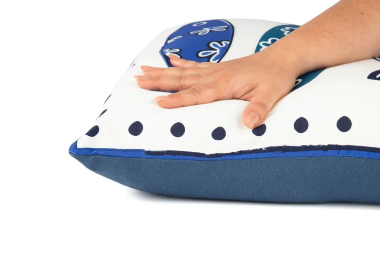 Cuscino decorativo, multicolore, pesci blu, 45x45 cm