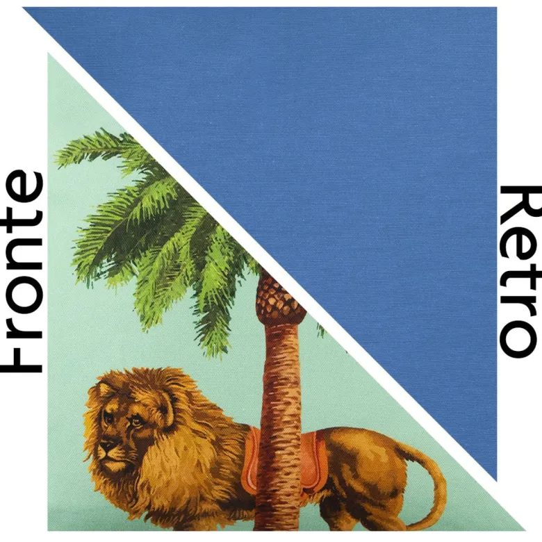 Cuscino decorativo, multicolore, leone/palma, 45x45 cm