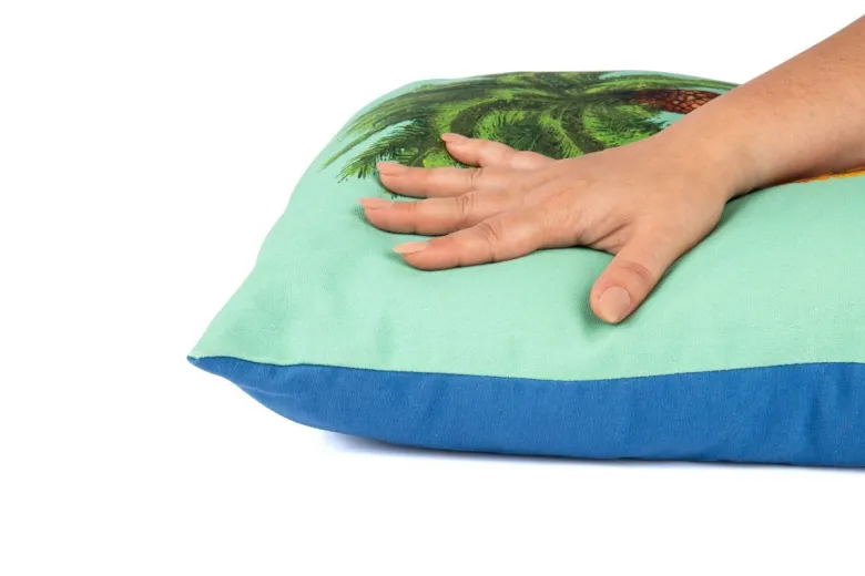 Cuscino decorativo, multicolore, leone/palma, 45x45 cm