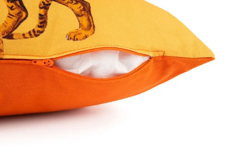 Cuscino decorativo, multicolore, tigre/palma, 45x45 cm