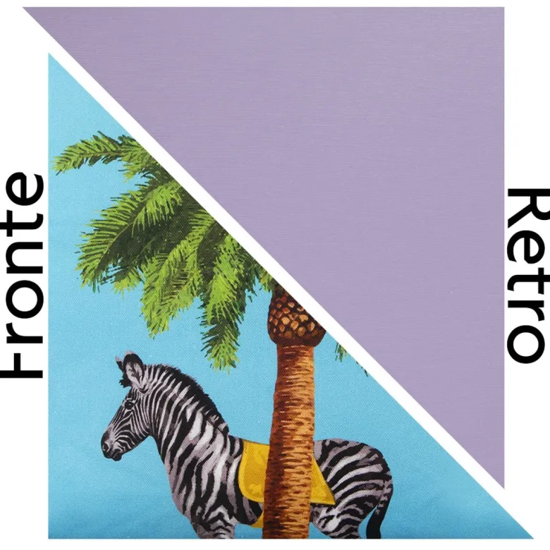 Cuscino decorativo, multicolore, zebra/palma, 45x45 cm