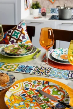 Cuscino decorativo, multicolore, maioliche, 45x45 cm
