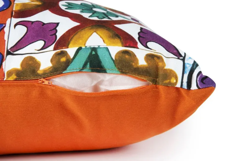 Cuscino decorativo, multicolore, maioliche, 45x45 cm