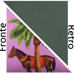 Cuscino decorativo, multicolore, cavallo/palma, 45x45 cm