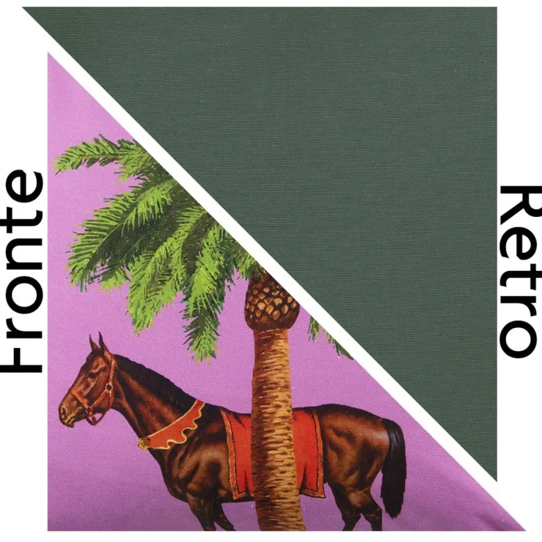 Cuscino decorativo, multicolore, cavallo/palma, 45x45 cm