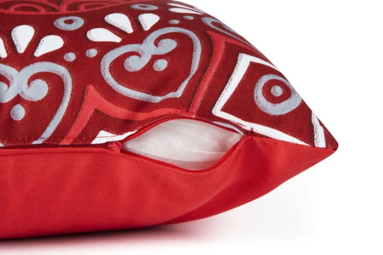 Cuscino decorativo, rosso, 45x45 cm