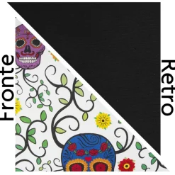 Cuscino decorativo, stile calavera, teschi, 45x45 cm