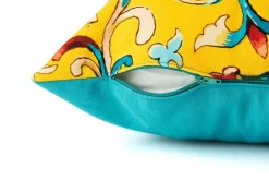 Cuscino decorativo, stile cinese, giallo, 50x40 cm