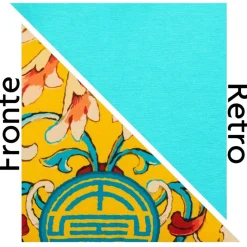 Cuscino decorativo, stile cinese, giallo, 50x40 cm