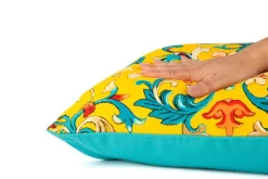 Cuscino decorativo, stile cinese, giallo, 50x40 cm