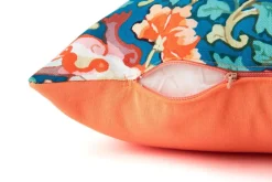 Cuscino decorativo, stile cinese, blu, 45x30 cm