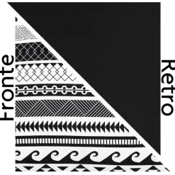 Cuscino decorativo, stile etnico, bianco/nero, 45x45 cm