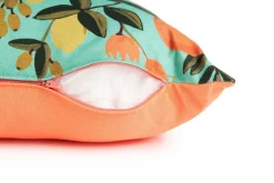 Cuscino decorativo, stile floreale, azzurro, 45x30 cm