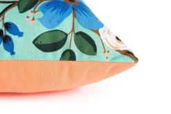 Cuscino decorativo, stile floreale, azzurro, 45x30 cm