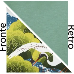 Cuscino decorativo, stile giapponese, airone, 45x45 cm