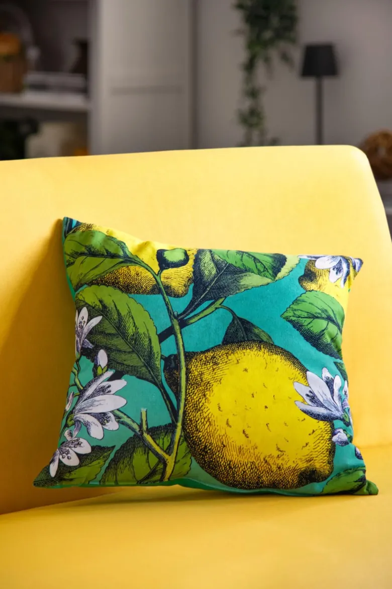 Cuscino decorativo, stile limoni, 45x45 cm