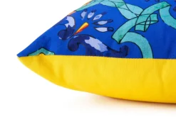 Cuscino decorativo, stile maioliche, blu, 50x40 cm