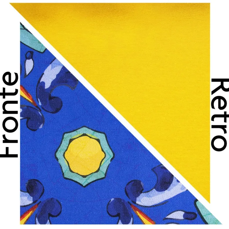 Cuscino decorativo, stile maioliche, blu, 50x40 cm