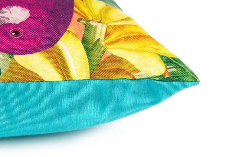 Cuscino decorativo, stile naturale, pappagallo fucsia, 45x30