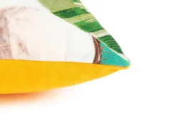 Cuscino decorativo, stile naturale, pappagallo giallo, 45x45