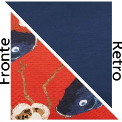 Cuscino decorativo, stile orientale, carpe, 45x30 cm