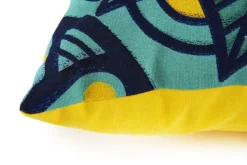 Cuscino decorativo, verde/blu, 45x45 cm