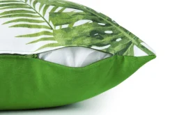 Cuscino decorativo, verde, foglie e felci, 45x45 cm