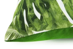 Cuscino decorativo, verde, foglie e felci, 45x45 cm