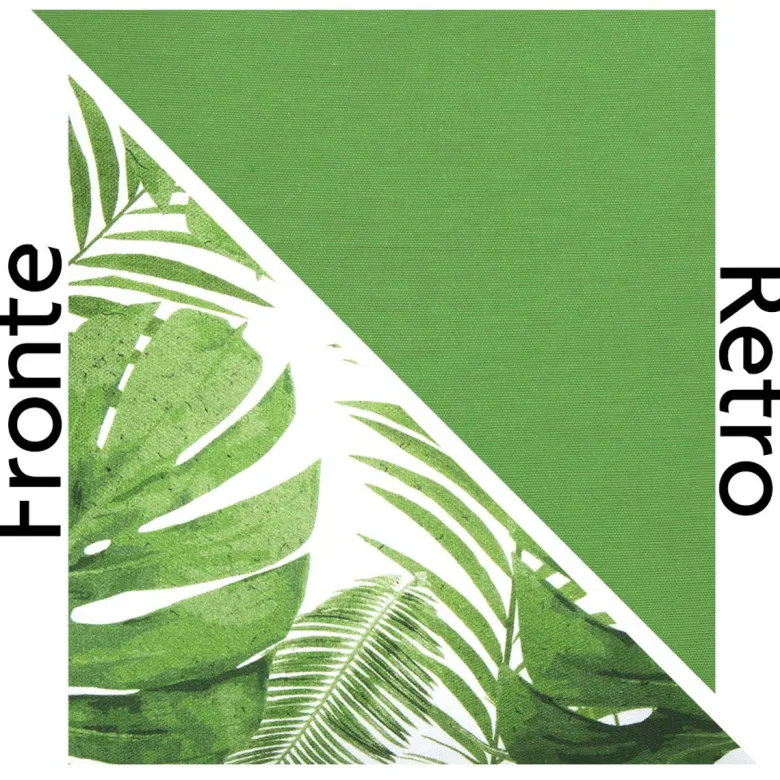 Cuscino decorativo, verde, foglie e felci, 45x45 cm