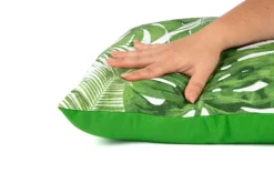 Cuscino decorativo, verde, foglie e felci, 45x45 cm