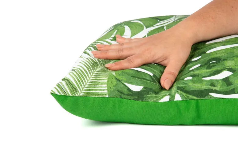 Cuscino decorativo, verde, foglie e felci, 45x45 cm