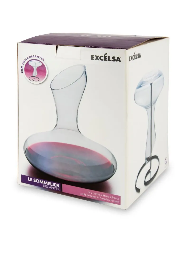 Decanter in vetro con accessorio, 2 litri