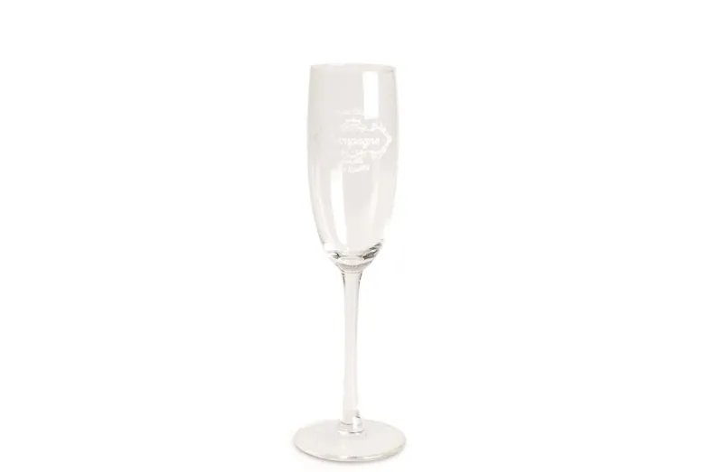 Flute, 6 pezzi, vetro, trasparente con decoro