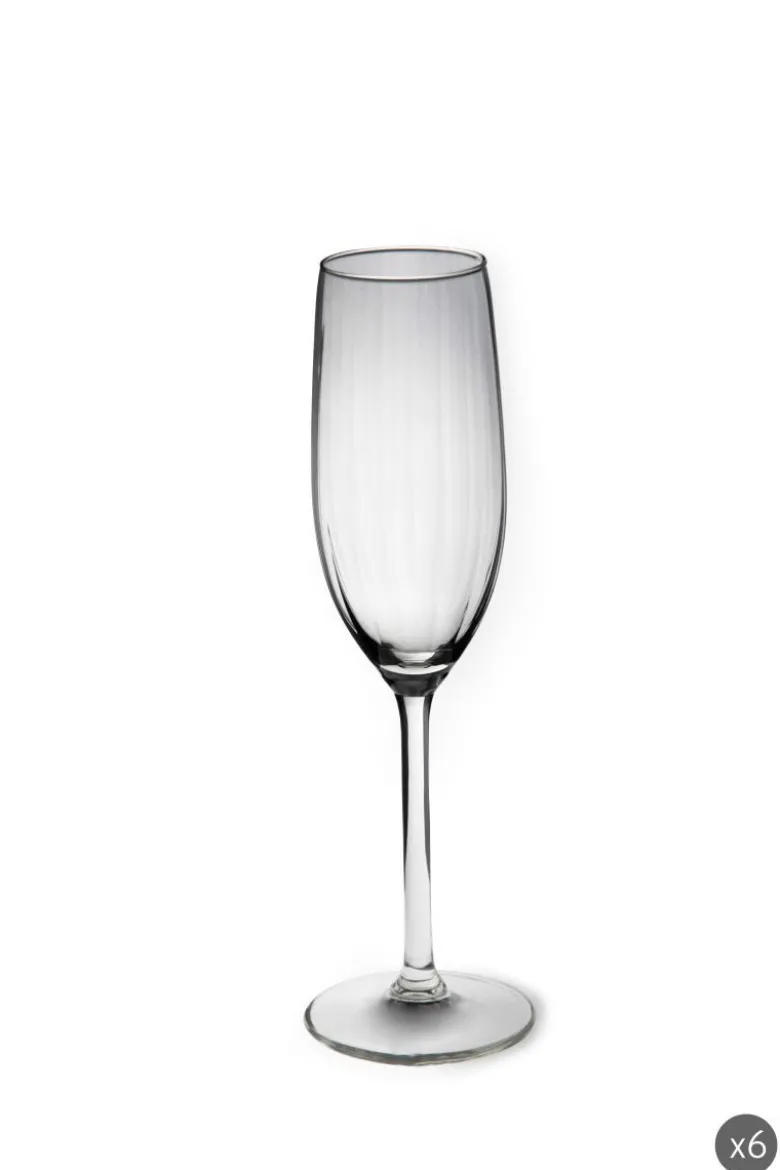 Flute spumante, 6 pezzi, vetro trasparente