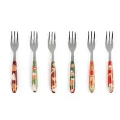 Forchettine da dolce, 6 pezzi, natalizie, acciaio inox