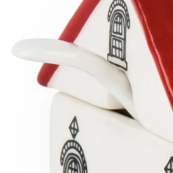 Formaggiera/zuccheriera, forma di casetta, ceramica