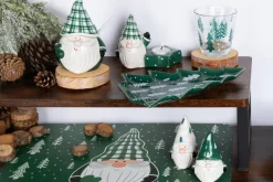 Formaggiera/zuccheriera, gnomo natalizio, ceramica