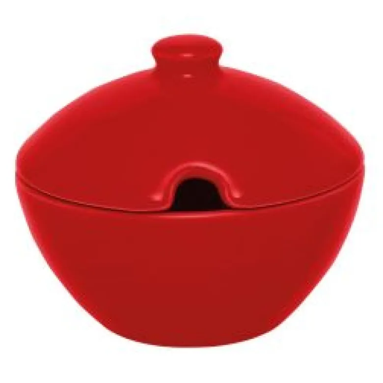 Formaggiera/zuccheriera, rosso, porcellana