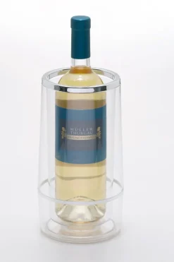 Glacette per bottiglie, plastica, bordo argentato