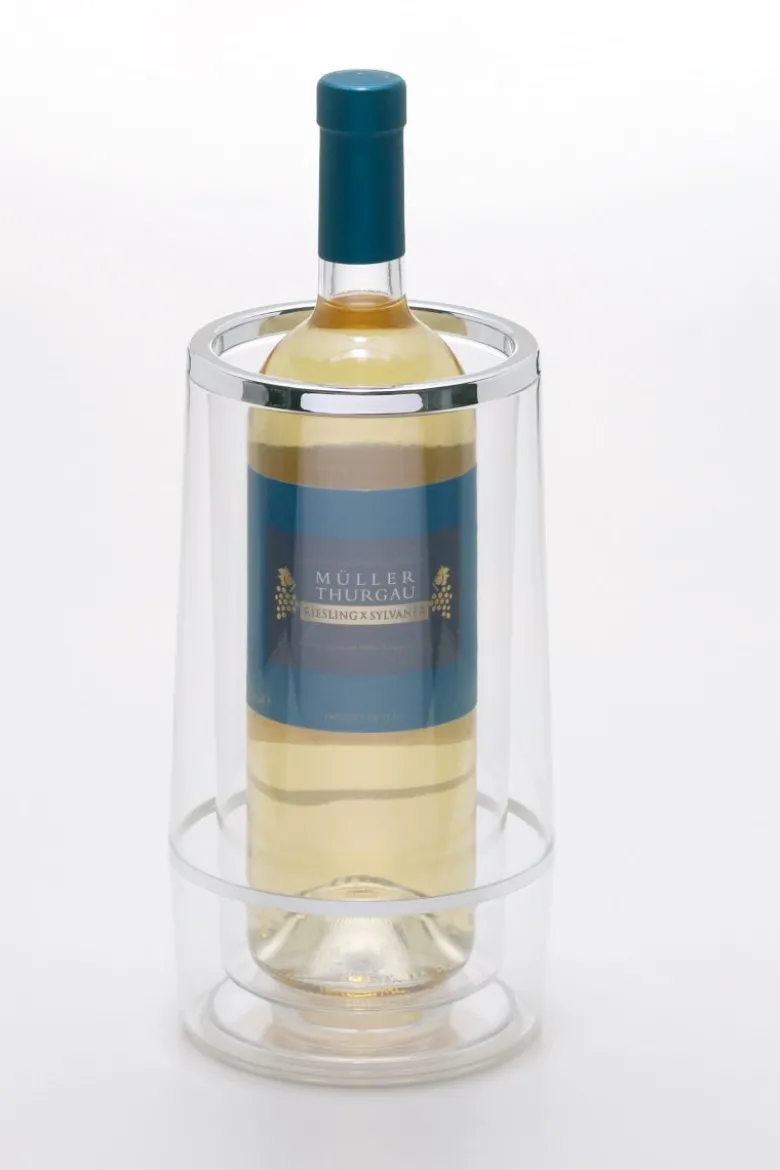 Glacette per bottiglie, plastica, bordo argentato