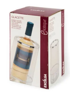 Glacette per bottiglie, plastica, bordo argentato